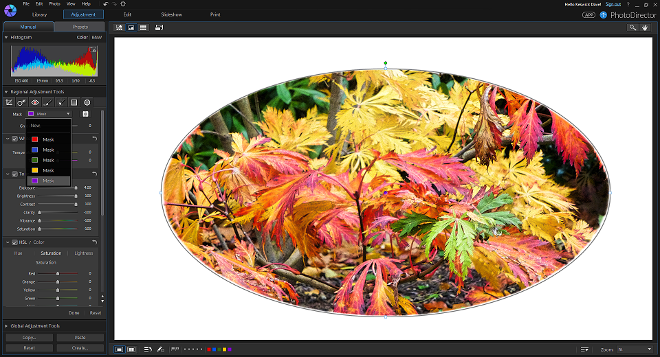 Can you perform circle/oval crops in PhotoDirector 5?